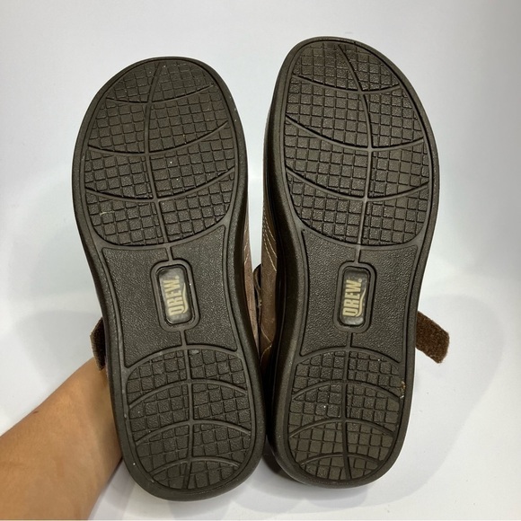 Drew lilac T-strap Velcro shoes tan leather orthotic shoes size 7W - Picture 6 of 8